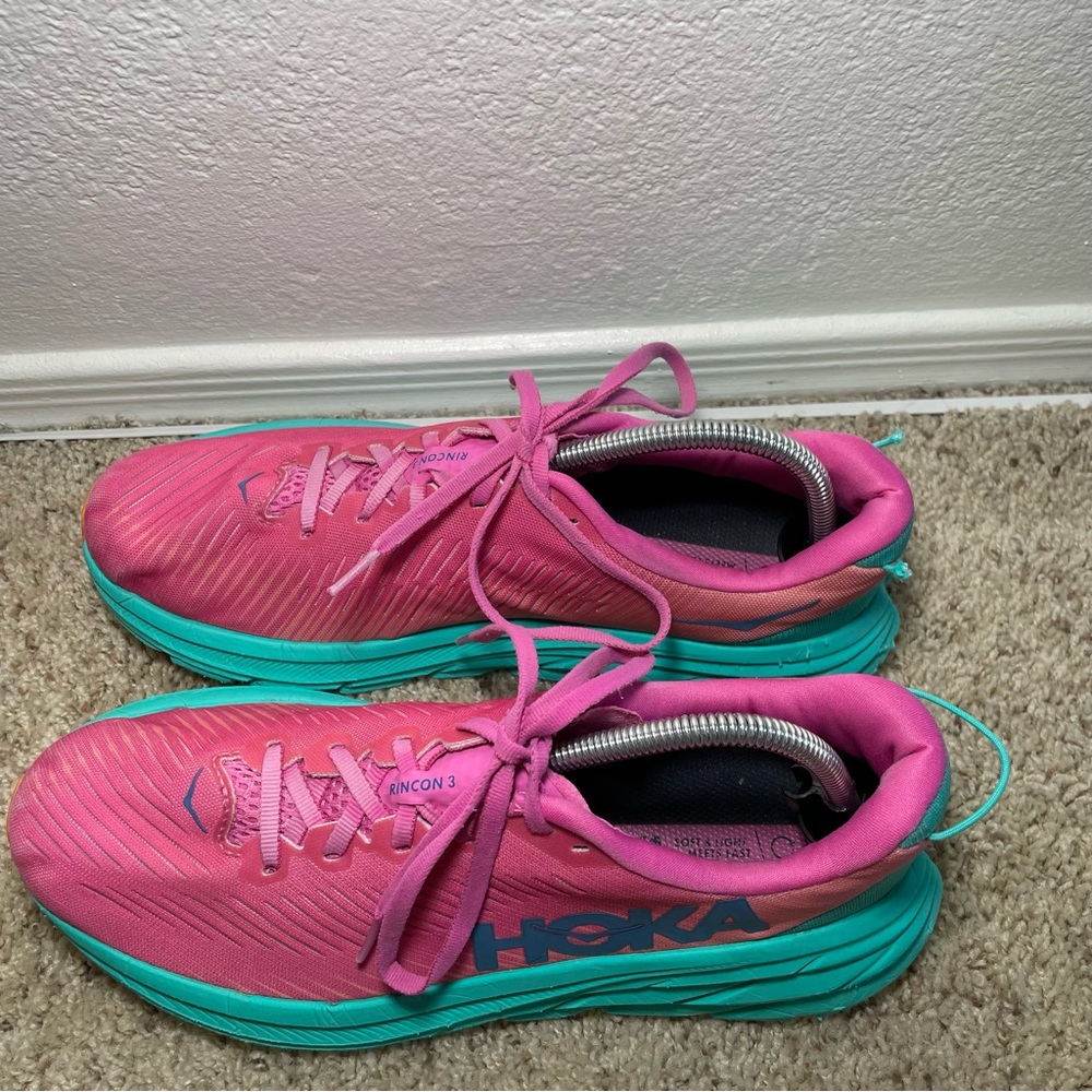Hoka One One Rincon 3 Womens Phlox Pink Atlantis / Turquoise Sz 10.5B *SEE PICS* - Picture 4 of 9